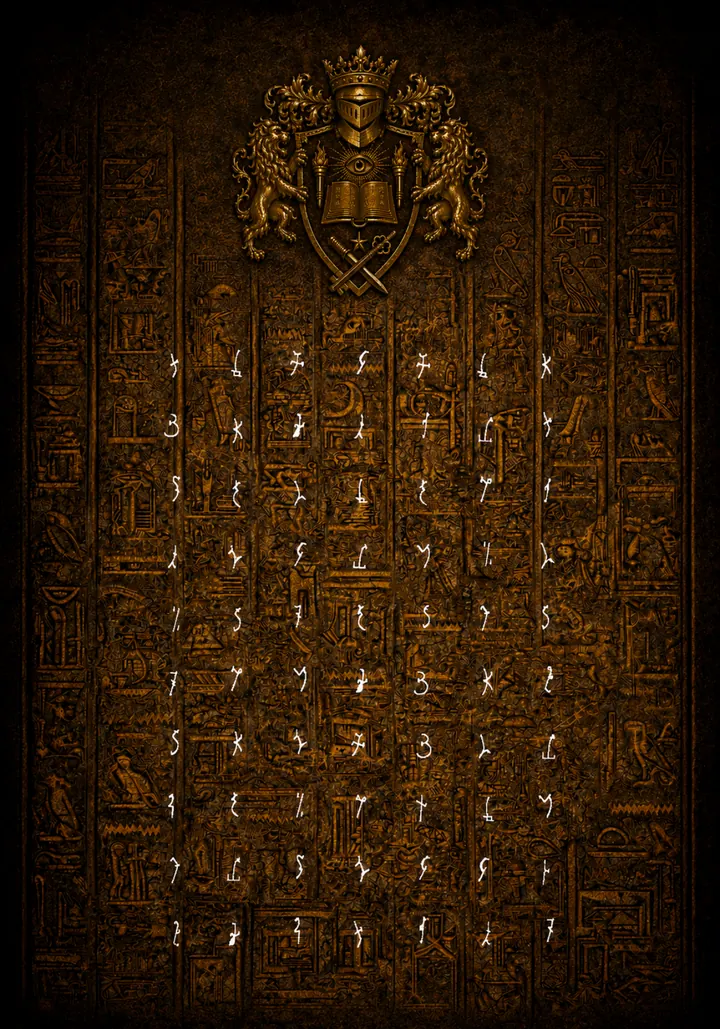 Clandestinus symbolic manuscript page